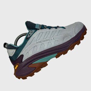 Merrell Moab Speed 2 Womens Hiking Trail Shoes Size 9.5 Gray Purple Teal Gum EUC